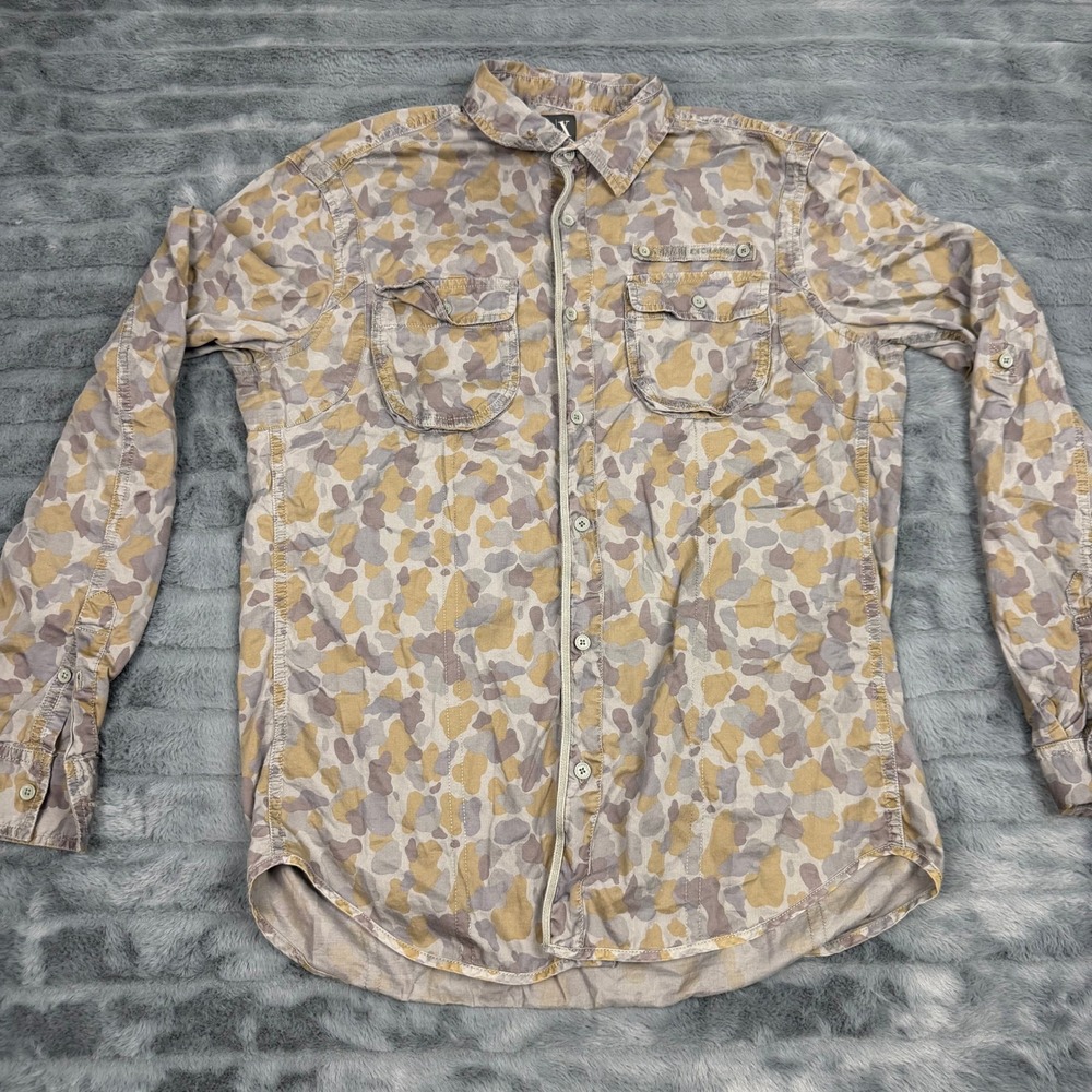 Armani Exchange Mens Camo Button Down Shirt Long Sleeve Cotton Medium 15199